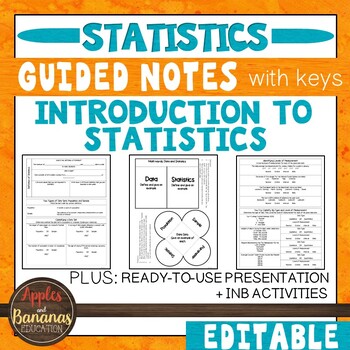 Preview of Introduction to Statistics -  Guided Notes, Presentation, and INB Activities