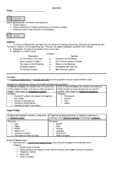 Preview of Introduction to Statistics (Lesson and Activities)