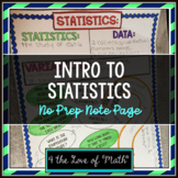 Introduction to Statistics No Prep Note Pages