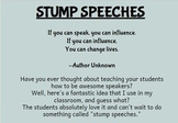Introduction to Stump Speeches (Poster and Google Slides)