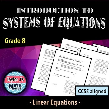 Preview of Introduction to Systems of Equations Worksheet