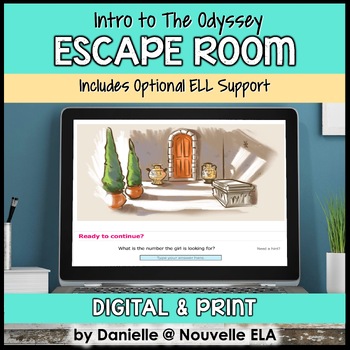 Preview of Introduction to The Odyssey Escape Room (paper + dig) - with opt. ELL support