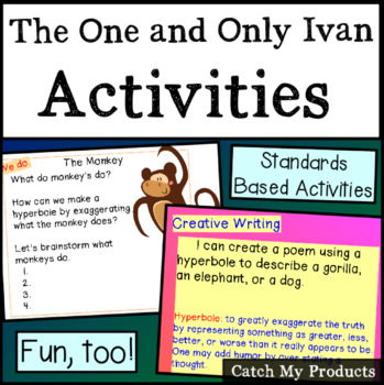 Preview of The One and Only Ivan Novel Study Activities for PROMETHEAN Board Use
