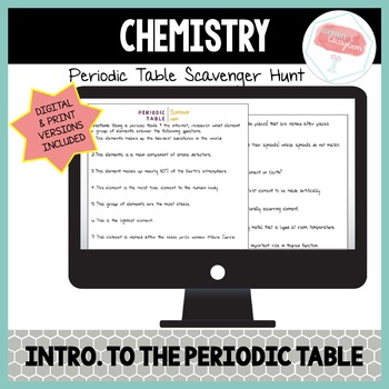 Preview of Introduction to The Periodic Table: Periodic Table Scavenger Hunt