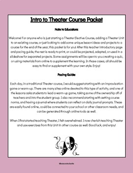 Preview of Introduction to Theater: Full Course Overview or Supplementary Unit