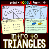 Introduction to Triangles Task Cards Activity - print and digital