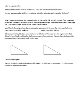 Preview of Introduction to Trigonometry