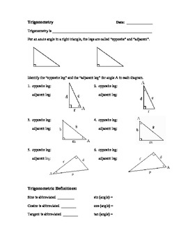 Preview of Introduction to Trigonometry for Geometry Students