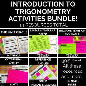 Preview of Introduction to Trigonometry (for PreCalculus) Activities Bundle