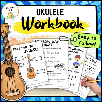 Preview of Introduction to Ukulele - BEST Beginner's Workbook Course for Kids!