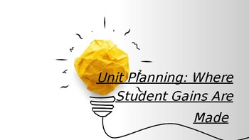 Preview of Introduction to Unit Planning PD Powerpoint (PPT)