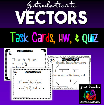 Preview of Introduction to Vectors Task Cards plus HW