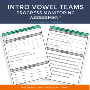 Preview of Introduction to Vowel Teams Progress Monitoring Assessment