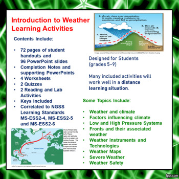Preview of Introduction to Weather Learning Activities