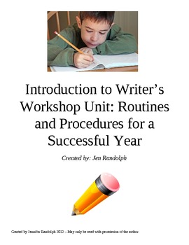 Preview of Introduction to Writer's Workshop Unit: Routines and Procedures