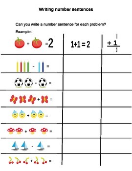 introduction to writing number sentences by erin amideo tpt