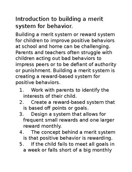 Preview of Introduction to building a merit system for bad behavior.