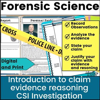 Preview of Introduction to claim evidence reasoning Activity Forensic Science CER Practice