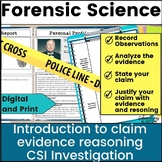 Introduction to claim evidence reasoning Activity Forensic