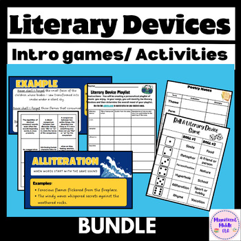 Preview of Introduction to literary devices BUNDLE, Notes, games, activities