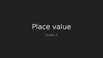 Preview of Introduction to place value- 7 lessons for grade 4