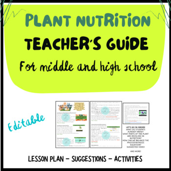 Preview of HOW TO TEACH PLANT NUTRITION: Teacher's guide/plan