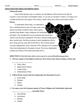 introduction to sub saharan africa by the creative cabinet tpt