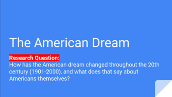 Preview of Introduction to the American Dream Research Project