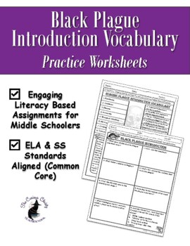 Preview of Introduction to the Black Plague Vocabulary Practice Digital and Print