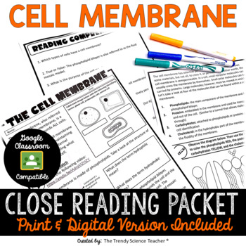 Preview of Introduction to the Cell Membrane Close Reading Packet