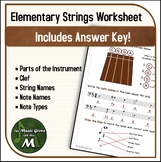 Cello Basics Student Worksheet - Parts, Strings, Note Name