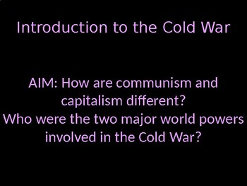 Preview of Introduction to the Cold War presentation