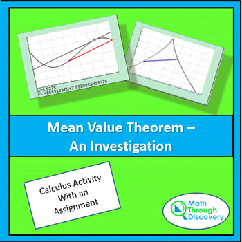 Preview of Calculus - Mean Value Theorem - An Investigation