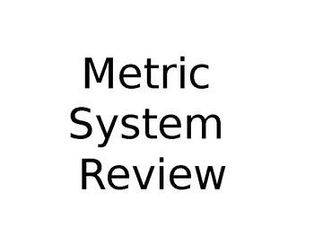 Preview of Introduction to the Metric System Visuals for Conceptualizing the sizes