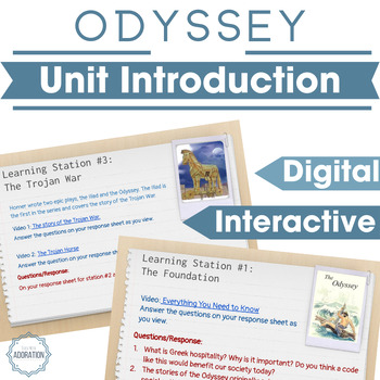 Preview of Introduction to the Odyssey Anticipation Guide or Learning Stations Activity