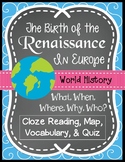 European Renaissance Introduction- Cloze Reading, Vocabula