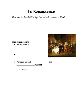 Preview of Introduction to the Renaissance Guided Notes