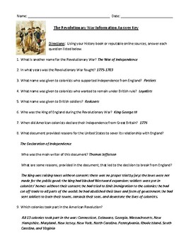 revolutionary war document based question essay answers