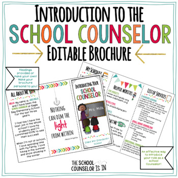 Preview of Introduction to the School Counselor {Editable}