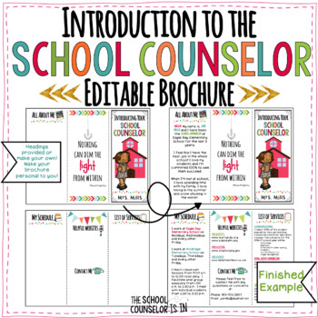 Preview of Introduction to the School Counselor Editable