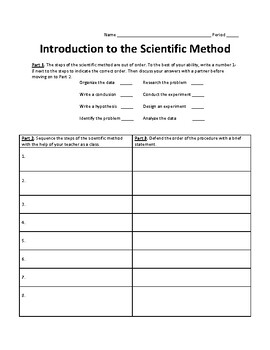 Introduction to the Scientific Method Worksheet | TpT