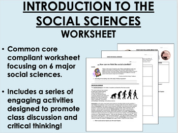 Preview of Introduction to the Social Sciences worksheet - Social Studies Skills