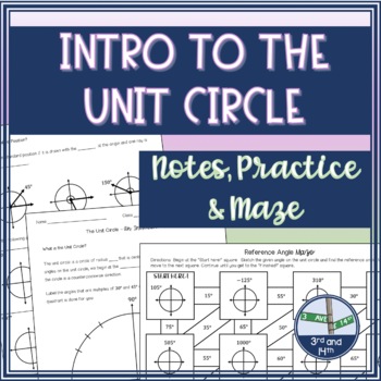 Preview of Introduction to the Unit Circle Notes, Practice and Maze