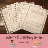 Introduction to the Writing Process Unit - Worksheets