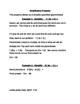 Preview of Introduction to the distributive property