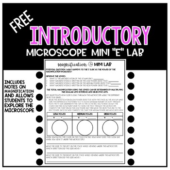 Preview of Introduction to the microscope notes and mini lab