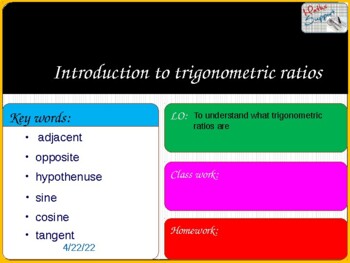 Preview of Introduction to trigonometric ratios