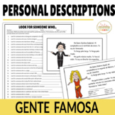 Spanish Introductions and Descriptions Gente Famosa Presen