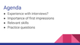 Introductions to interviews (Google slides)