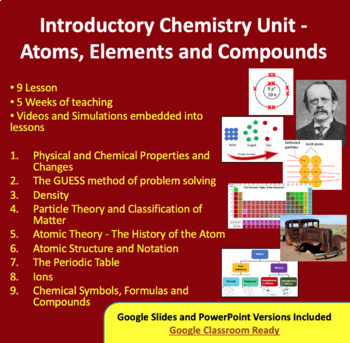 Preview of Chemistry Introduction Unit Bundle - Atoms, Elements and Compounds